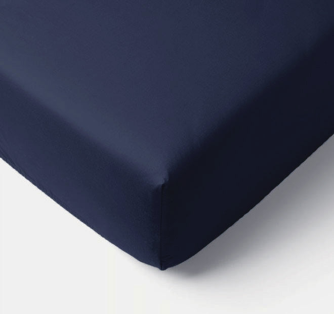 Bamboo Eco 400THC Cotton Mega Fitted Sheet Range Navy Manchester