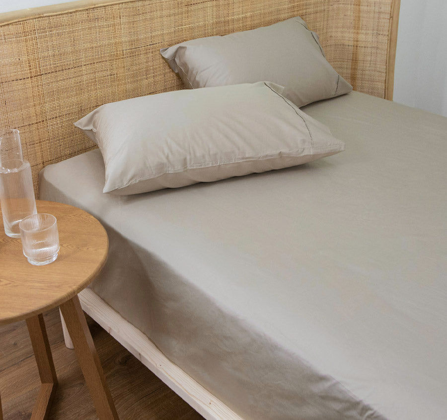 Bamboo Eco 400THC Cotton Mega Fitted Sheet Range Stone Manchester Warehouse