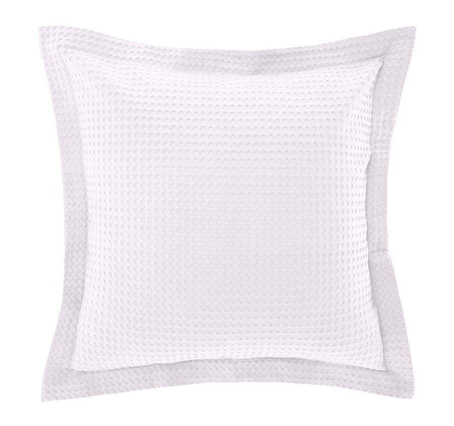 100% Cotton Waffle Euro Pillowcase- White main image 1