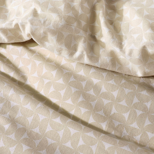 Tyra Printed Flannelette Cotton Quilt Cover Set Range Taupe