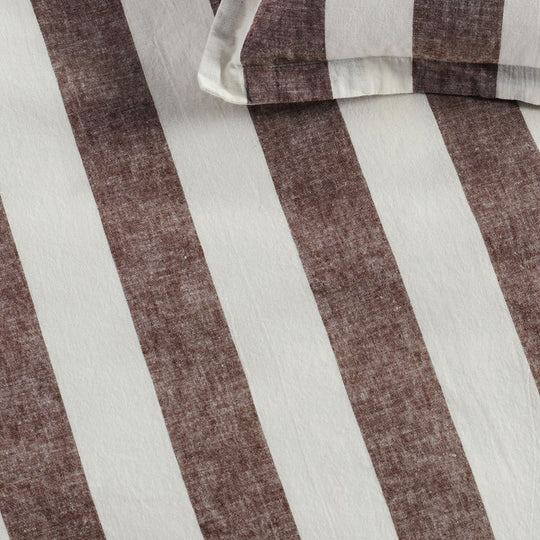Vintage Stripe Quilt Cover Set Range Tiramisu