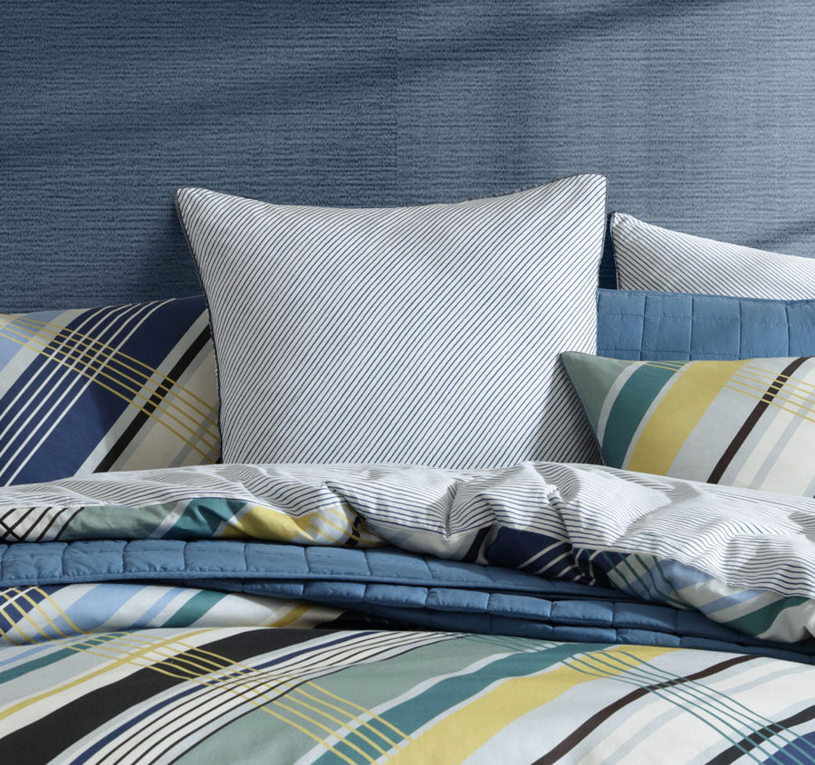 Beach House European Pillowcase Blue Manchester Warehouse