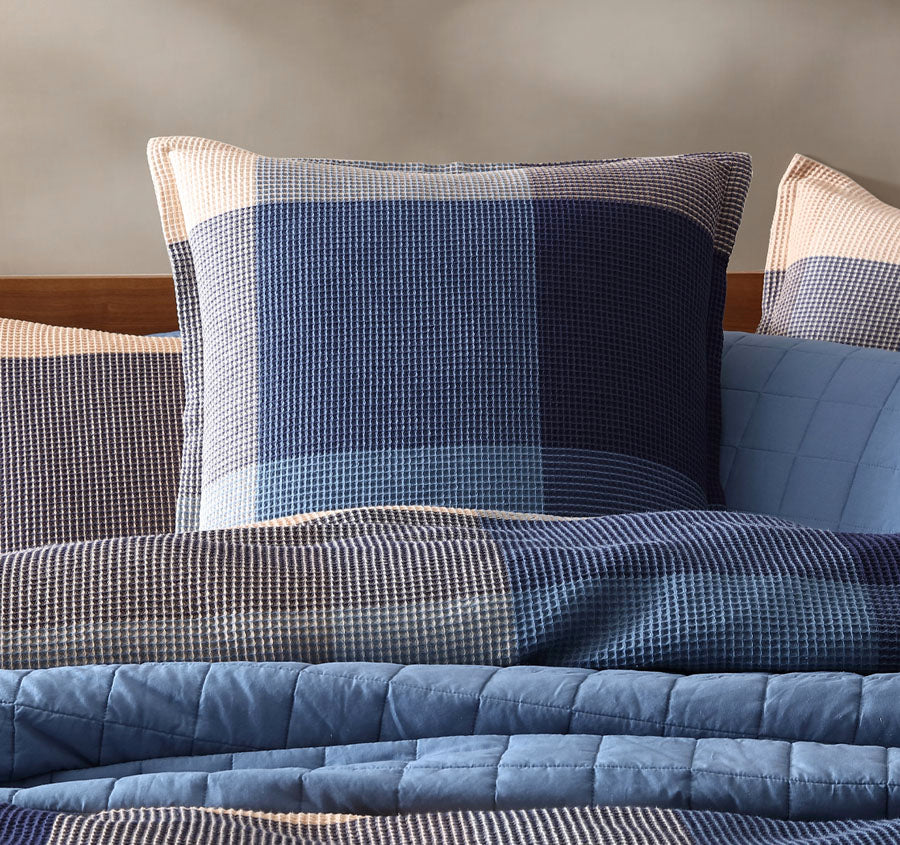 Sadie European Pillowcase Navy Manchester Warehouse