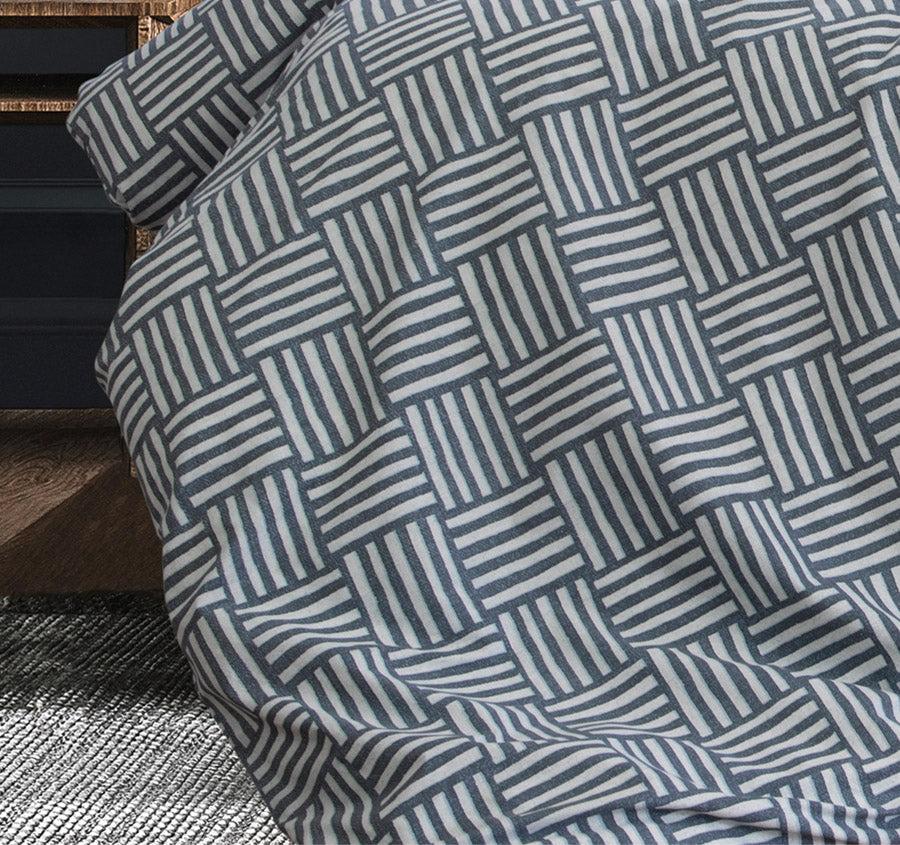 Fletcher Quilt Cover Set Range Faded Indigo Manchester Warehouse