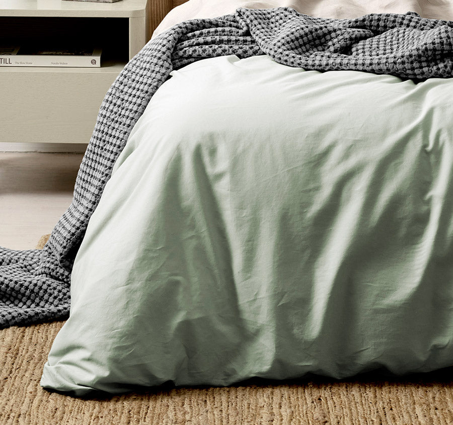 Halo Organic Cotton Quilt Cover Range Sage Manchester Warehouse
