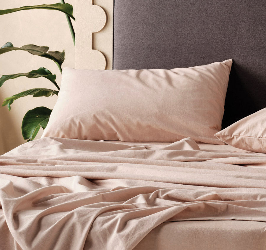 PlainDyed Flannelette Cotton Mega Sheet Set Range Pink Salt