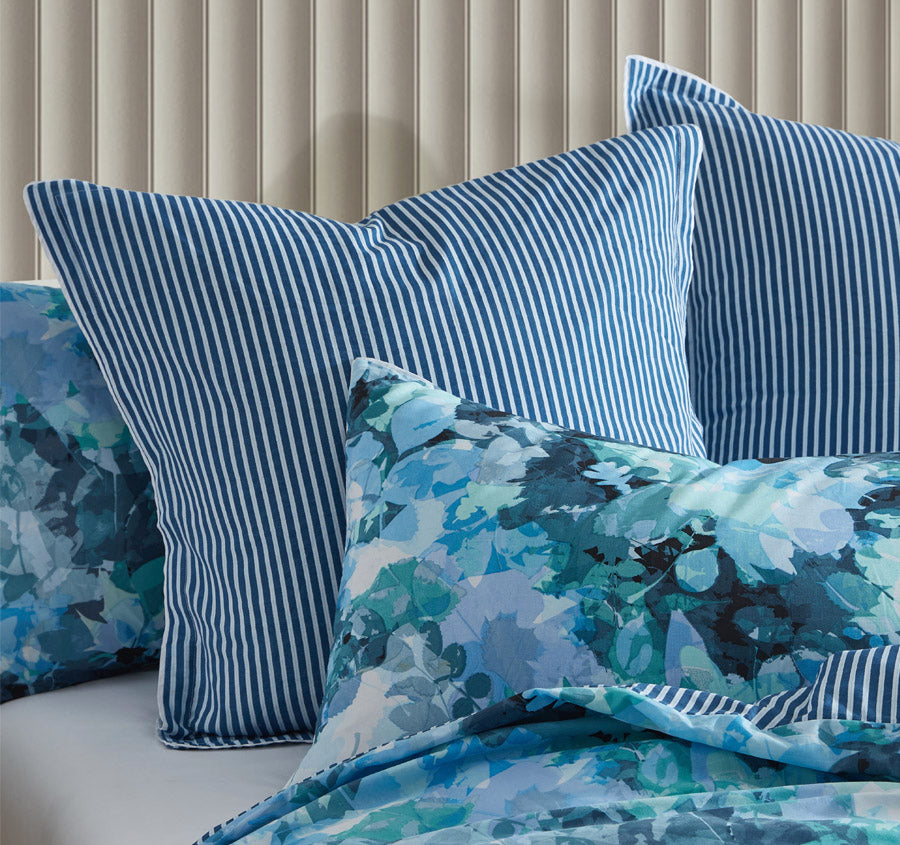 Heather European Pillowcase Blue Manchester Warehouse