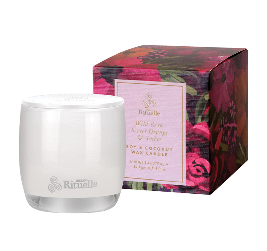 Botanica 140g Candle Wild Rose with Sweet Orange and Amber Manchester