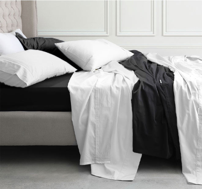 Hotel Grande 400THC Egyptian Cotton Sateen Mega Sheet Set Range Granite