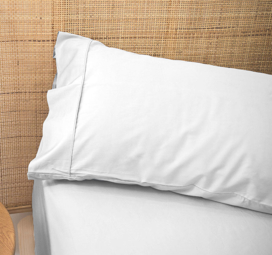 Bamboo Eco 400THC Cotton Queen Pillowcase White