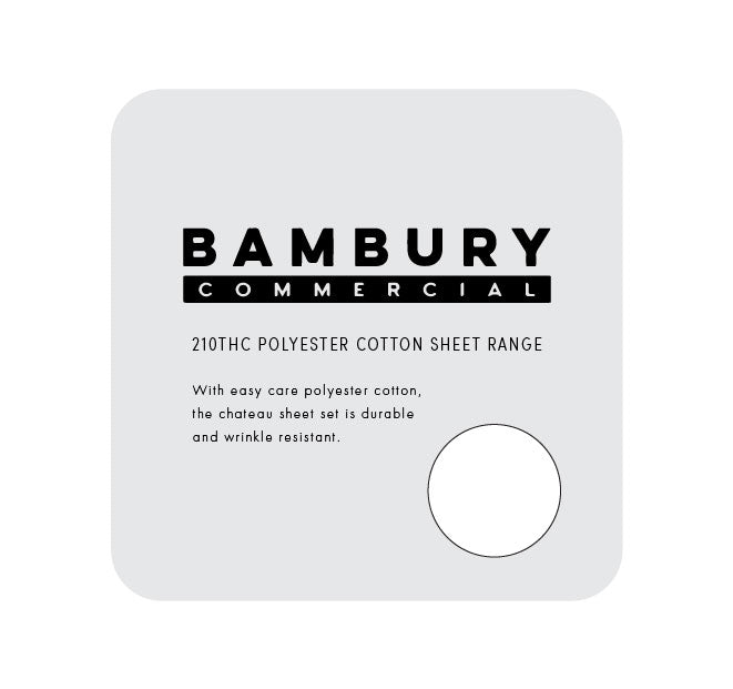 Chateau 210THC Polyester Cotton Sheet Range White