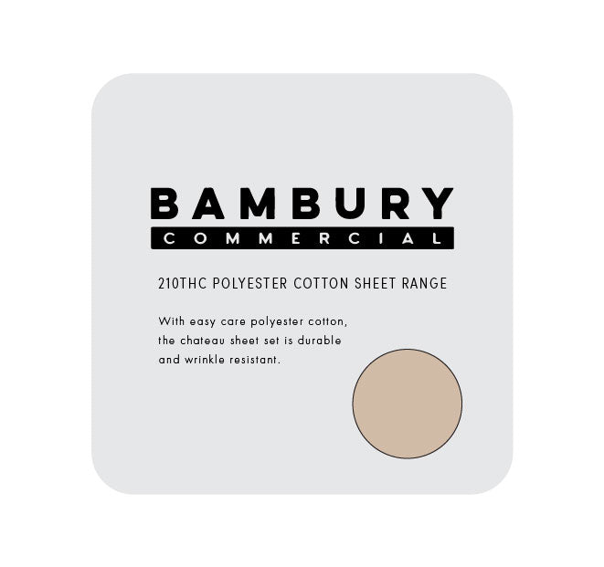 Chateau 210THC Polyester Cotton Sheet Range Mocha