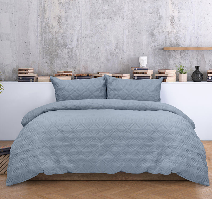 Carter Quilt Cover Set Range Mineral Blue