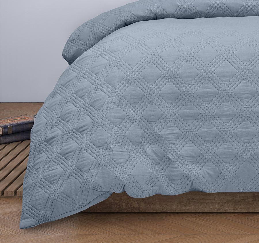 Carter Quilt Cover Set Range Mineral Blue