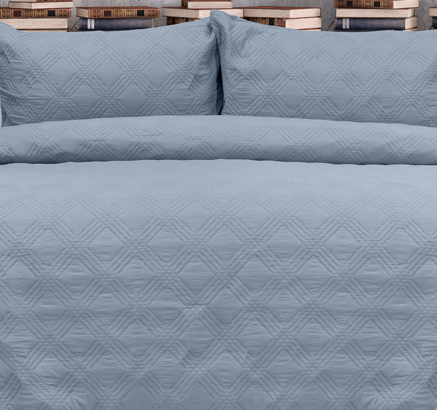 Carter Quilt Cover Set Range Mineral Blue