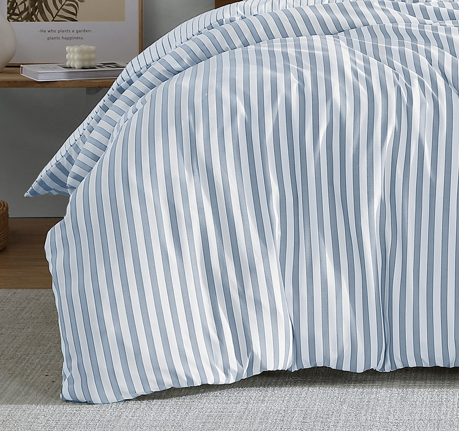 Frankie Stripe Quilt Cover Set Range Blue