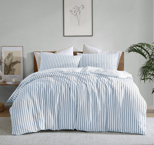 Frankie Stripe Quilt Cover Set Range Blue