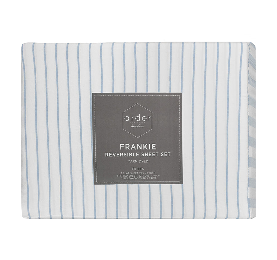 Frankie Stripe Sheet Set Range Blue