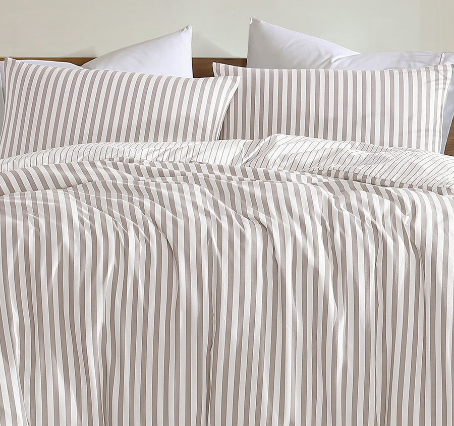 Frankie Stripe Quilt Cover Set Range Natural