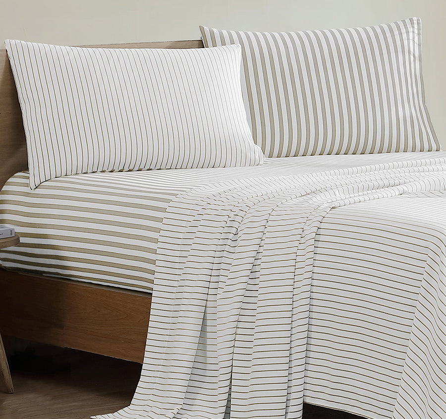 Frankie Stripe Sheet Set Range Natural
