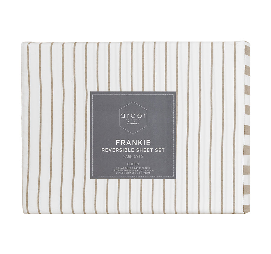 Frankie Stripe Sheet Set Range Natural
