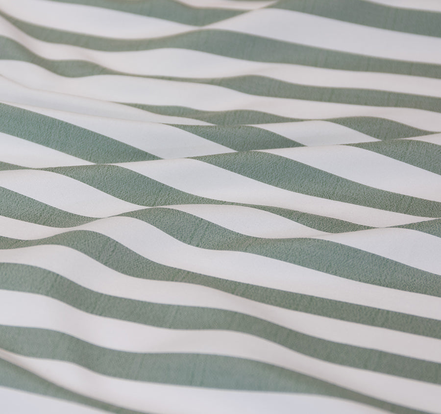 Frankie Stripe Quilt Cover Set Range Sage