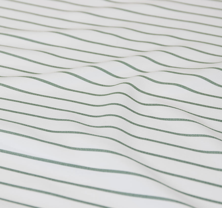 Frankie Stripe Quilt Cover Set Range Sage