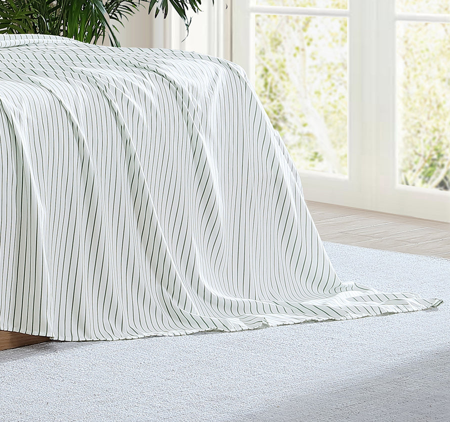 Frankie Stripe Sheet Set Range Sage