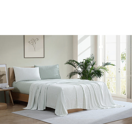 Frankie Stripe Sheet Set Range Sage