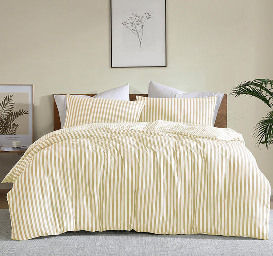 Frankie Stripe Quilt Cover Set Range Yellow