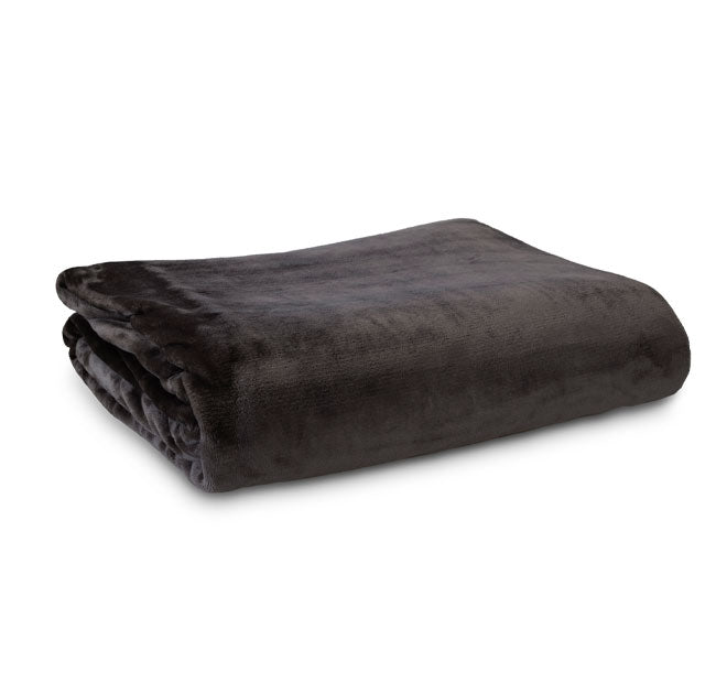 Lucia 350GSM Ultra Soft Velvet Fleece Blanket Range Charcoal