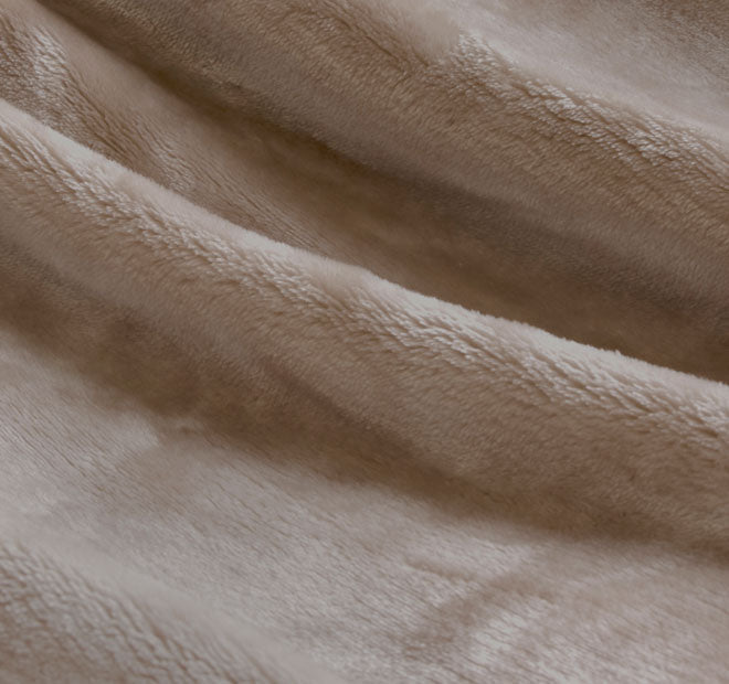 Lucia 350GSM Ultra Soft Velvet Fleece Blanket Range Stone