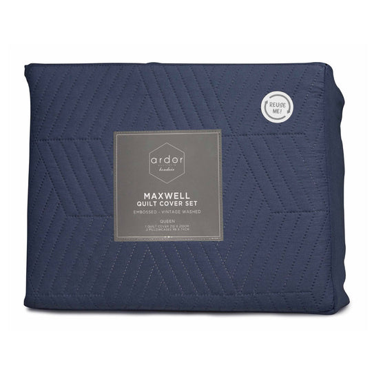 Maxwell Quilt Cover Set Range Navy