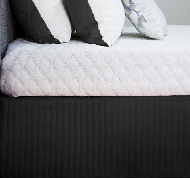 Microfibre Quilted Valance Range Black