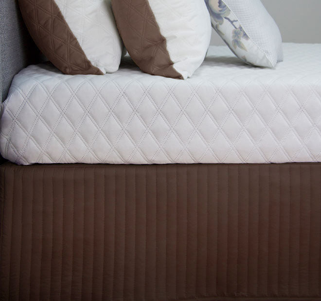 Microfibre Quilted Valance Range Mocha