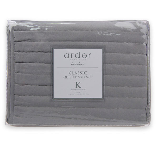 Microfibre Quilted Valance Range Silver