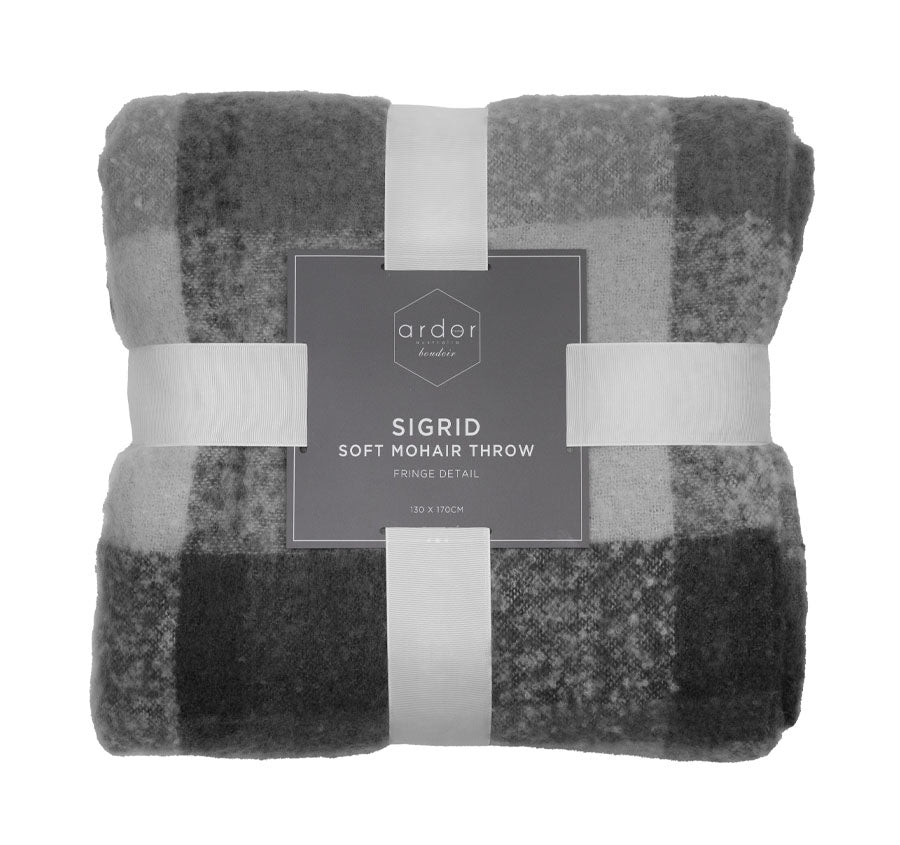 Sigrid 130x170cm Throw Rug Grey