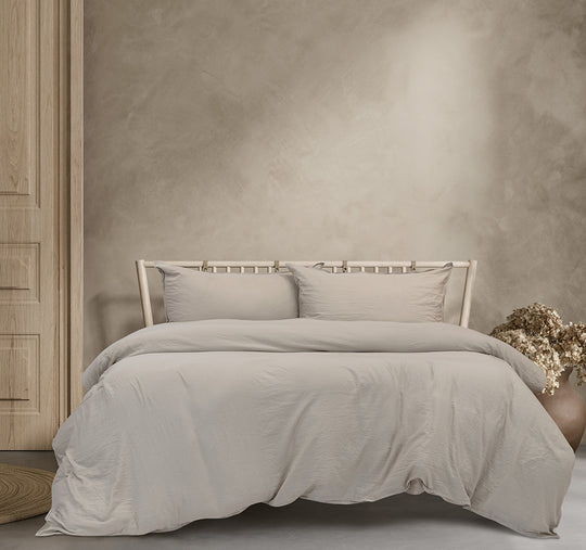 Vintage Washed Quilt Cover Set Range Grey