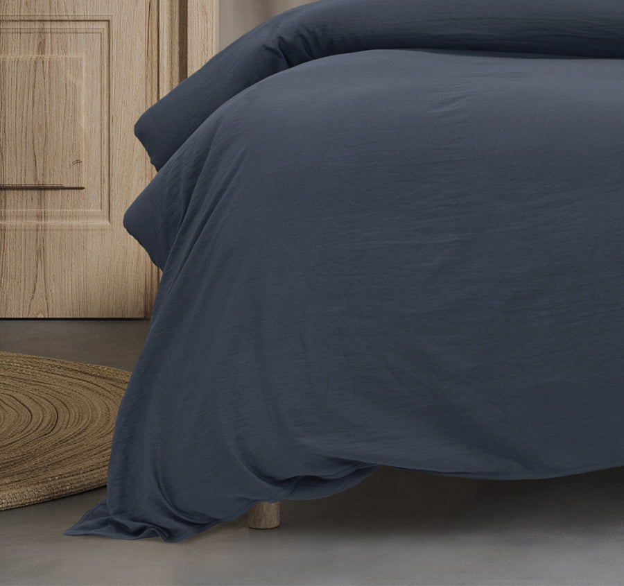 Vintage Washed Quilt Cover Set Range Navy