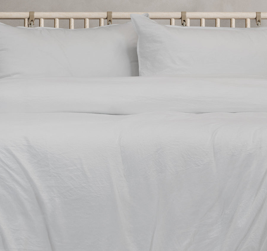 Vintage Washed Quilt Cover Set Range White