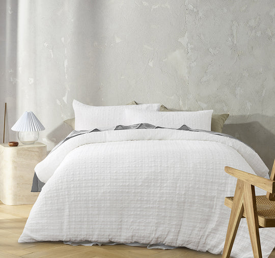 Augusta Quilt Cover Set Range White