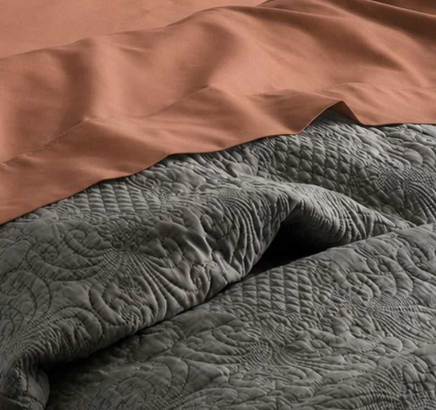 Belle 500TC Cotton Sateen Sheet Set Range Cinnamon Earth