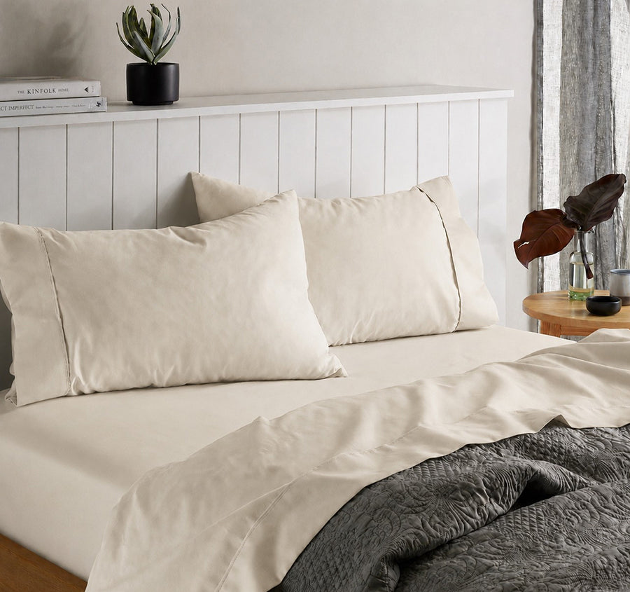 Belle 500TC Cotton Sateen Sheet Set Range Desert Sand