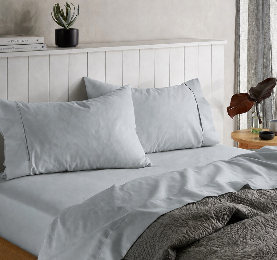 Belle 500TC Cotton Sateen Sheet Set Range Ocean Mist