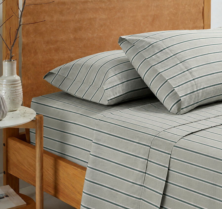Blair Stripe Sheet Set Range Sage