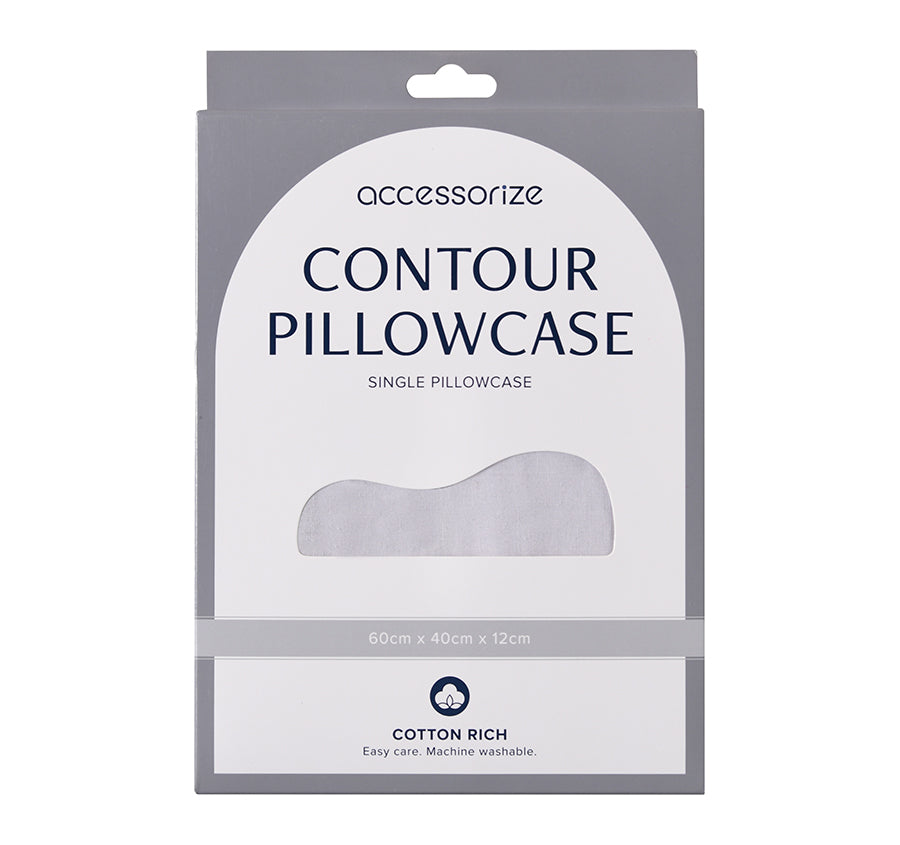 Cotton Blend Contour Pillowcase Charcoal
