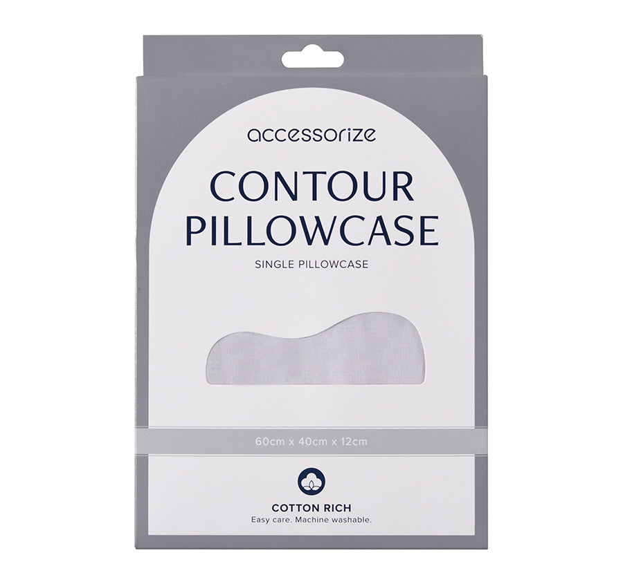 Cotton Blend Contour Pillowcase Silver