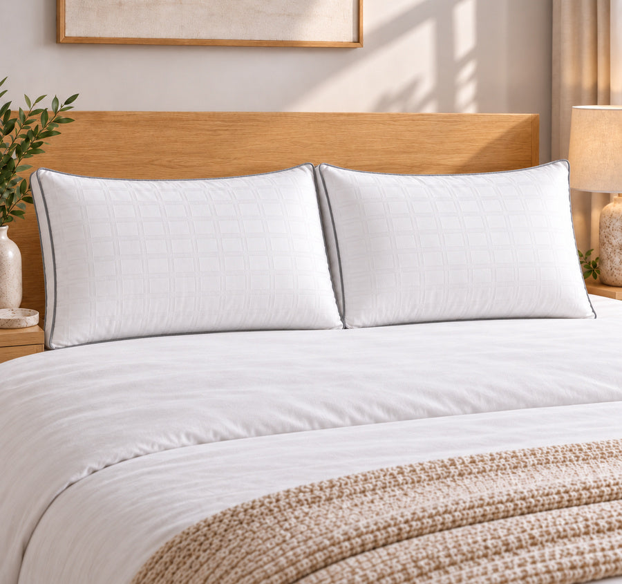 Deluxe Hotel 2 Pack 1200g Medium and Soft King Pillow