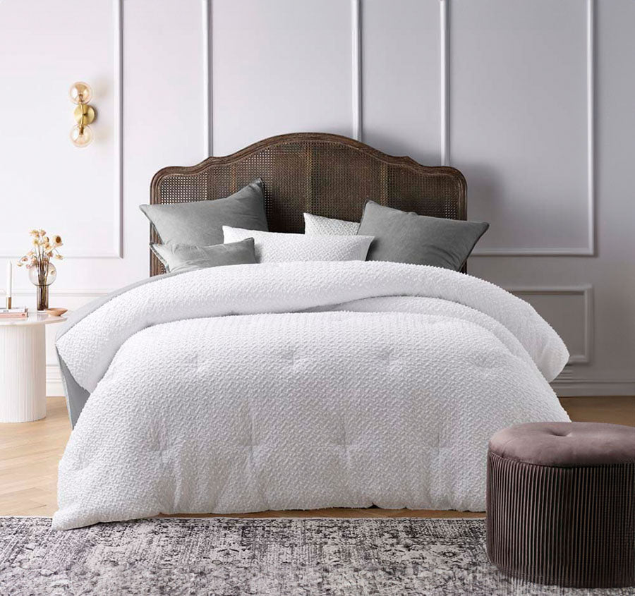 Dotty Comforter Set Range White
