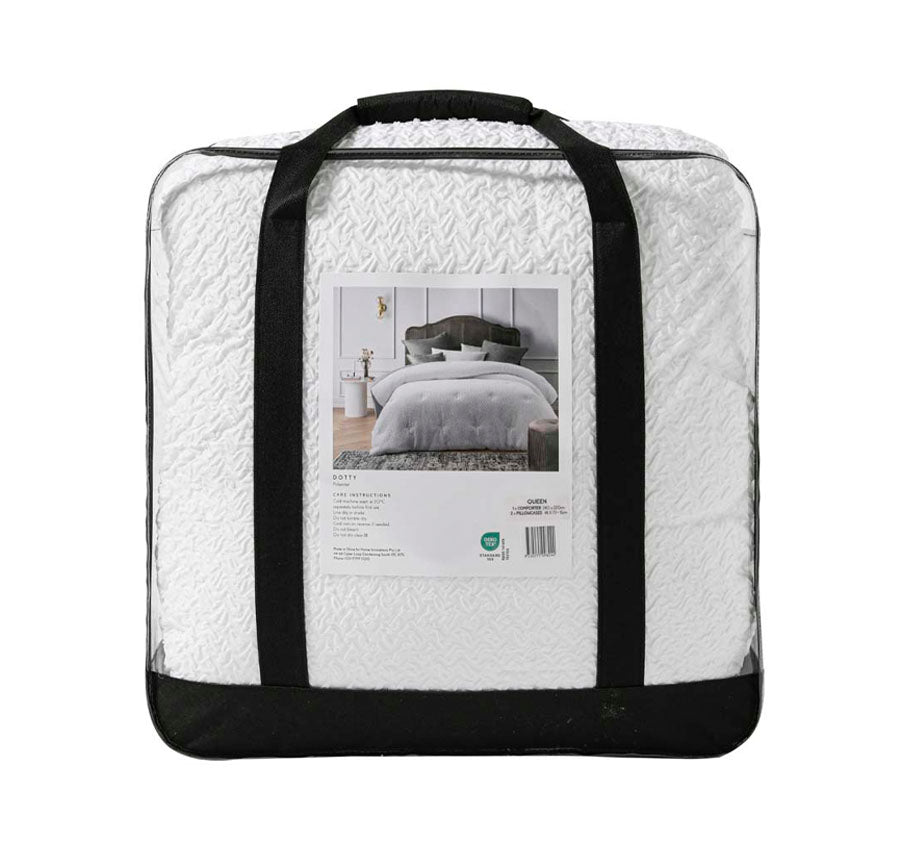 Dotty Comforter Set Range White